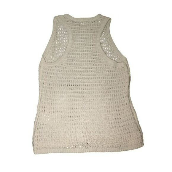 Madewell Crochet-Knit Crewneck Sweater Tank Small Ivory NWT Beachy Cottagecore - Picture 6 of 7